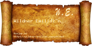 Wildner Emilián névjegykártya